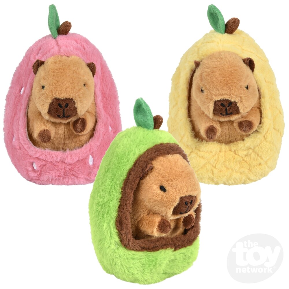 Plush Capybara in a Fruit Stuffed Animal 7.5"