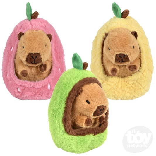 Plush Capybara in a Fruit Stuffed Animal 7.5"