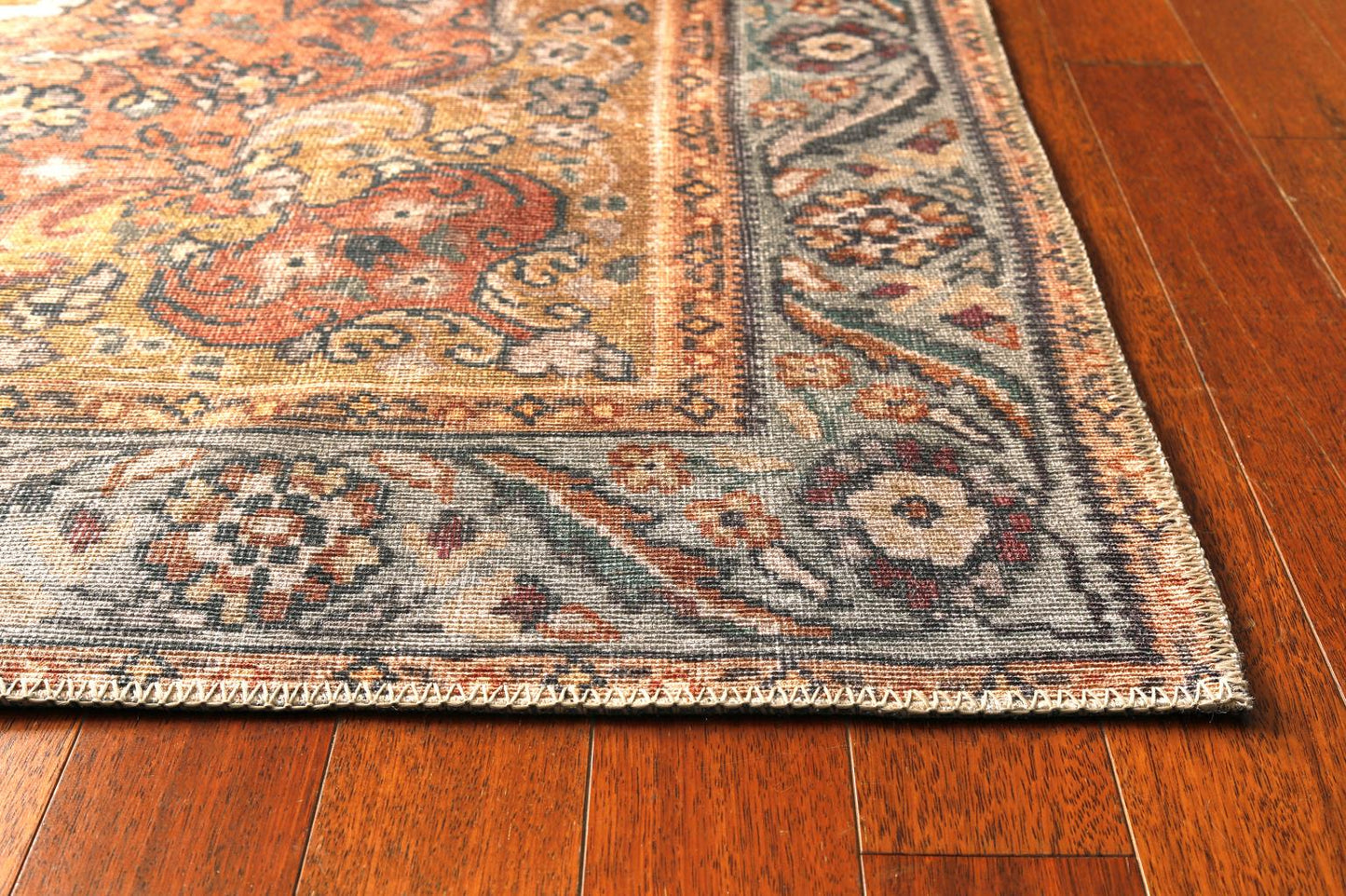 London Valencia Rust Washable Rug 2' x 3'
