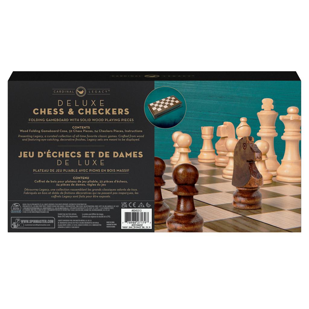 Game Cardinal Legacy Chess & Checkers Deluxe Wood Folding Board