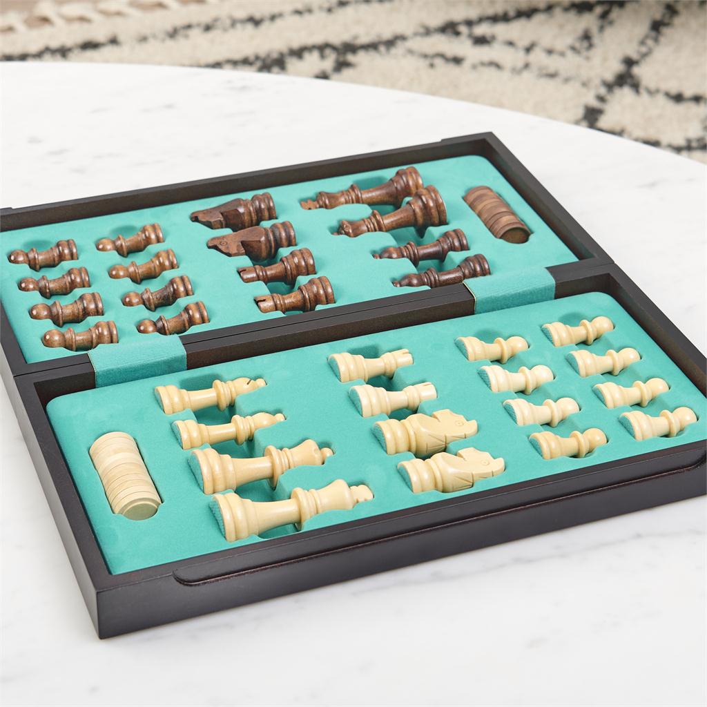 Game Cardinal Legacy Chess & Checkers Deluxe Wood Folding Board