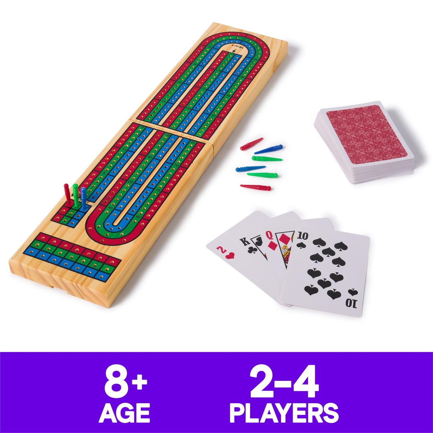 Game Cardinal Classics Cribbage Wooden Board Folding With Cards