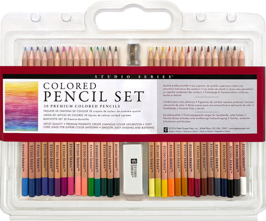 Art Center Colored Pencils 30 Colors, Sharpener & Eraser