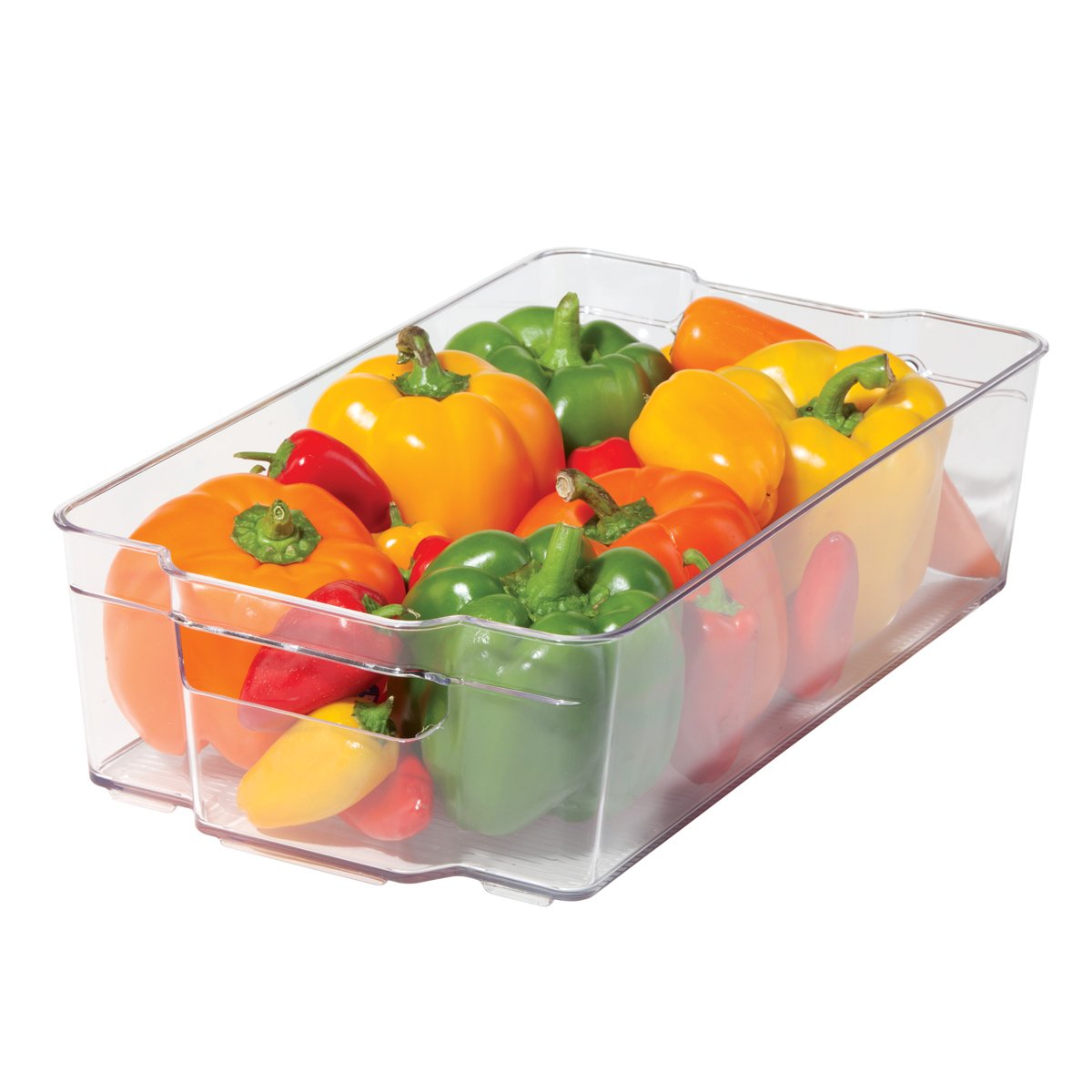 Fridge Pantry Storage Bin with Fingergrip Handle 14.75in x 8.5in x 3.75in