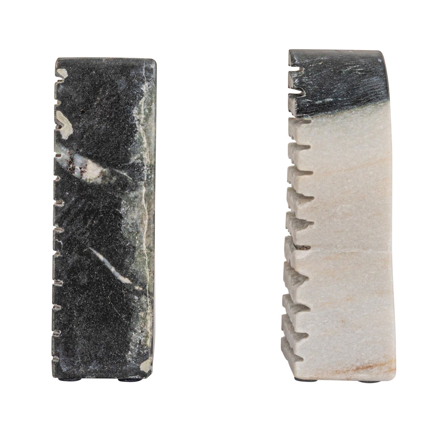 Bookends Marble Carved Black Mélange - Sold as a Set of 2