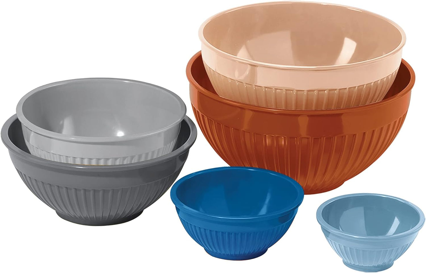 Mixing Bowl - Ridged Set of 6 Melamine Mixing Bowls