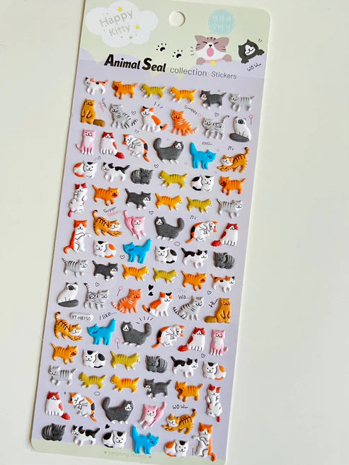 Stickers Kitten Puffy