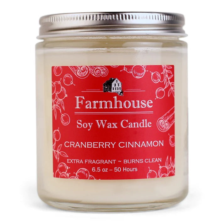 Soy Candle - 6.5oz - Cranberry Cinnamon