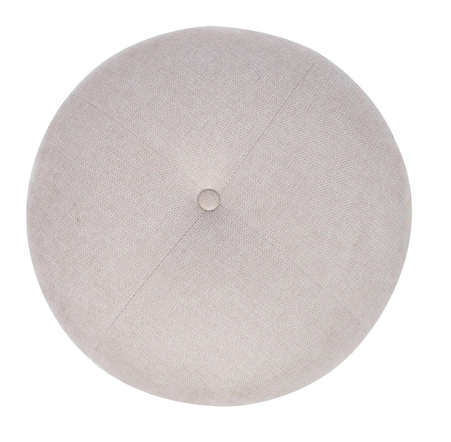 Stool Upholstered Round Linen Colored Button Tuft 17.75"h