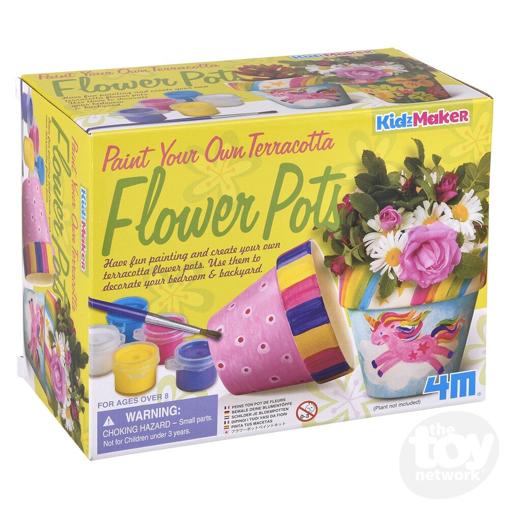 4M KidzMaker Kit Paint Your Own Flower Pot