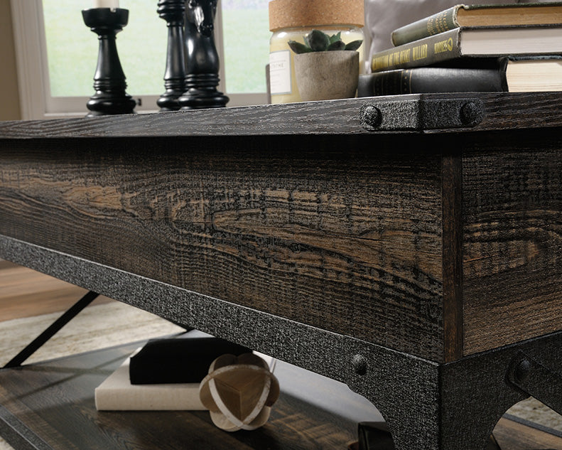 Steel River Lift Top Coffee Table Carbon Oak Finish