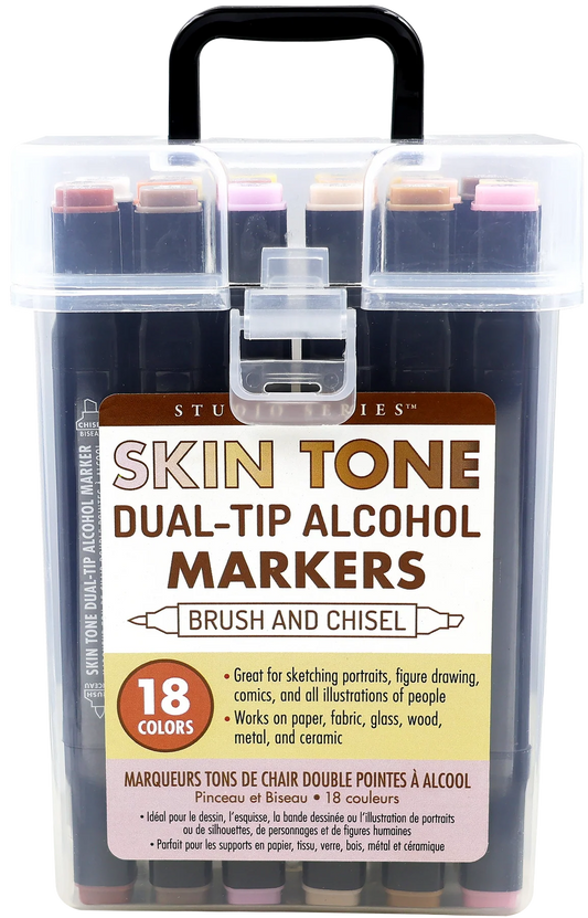 Art Center Markers Dual Tip Alcohol Based Ink Skin Tone 18 Colors
