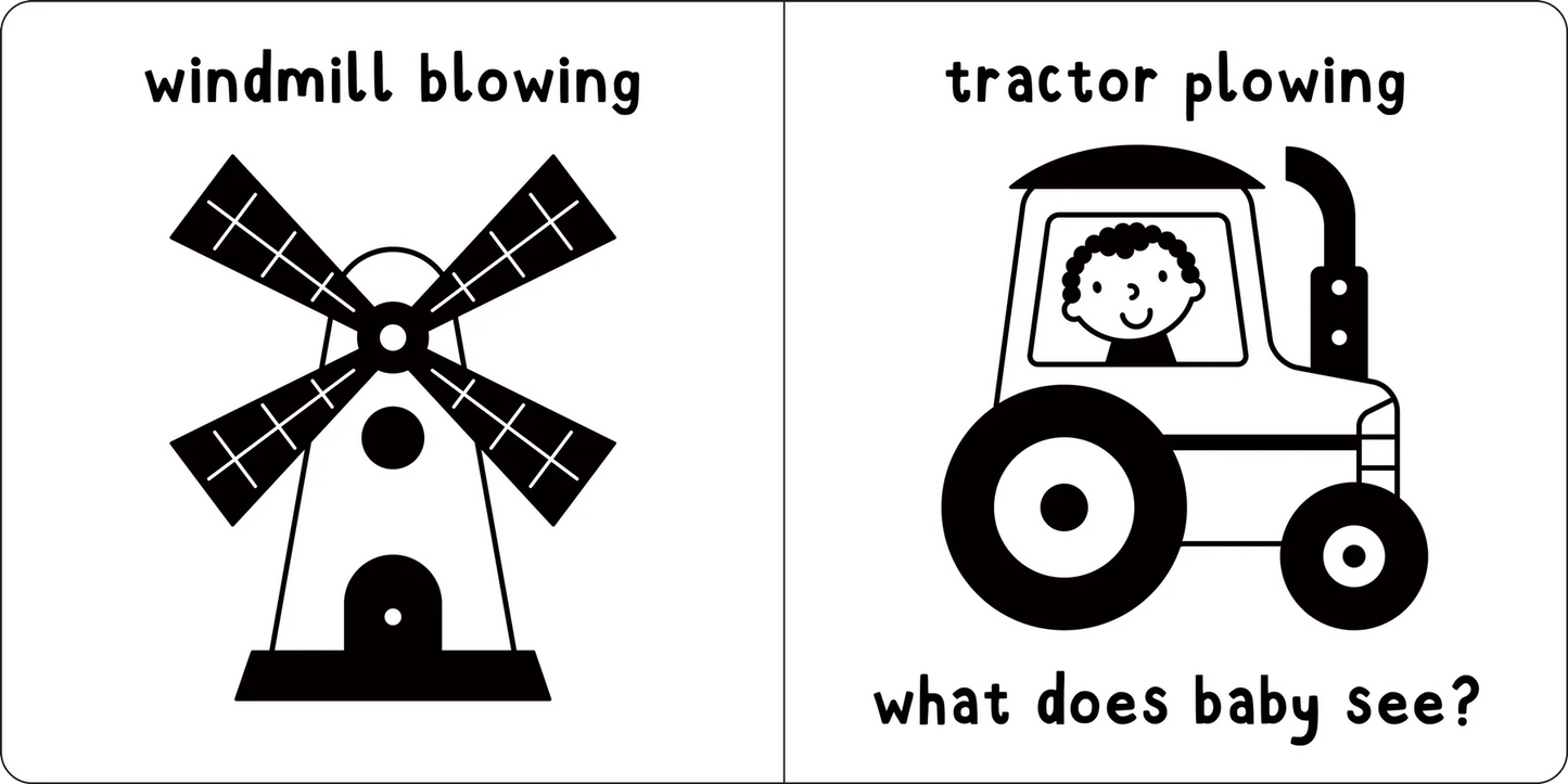 First Board Book High Contrast What Does Baby See? On the Farm