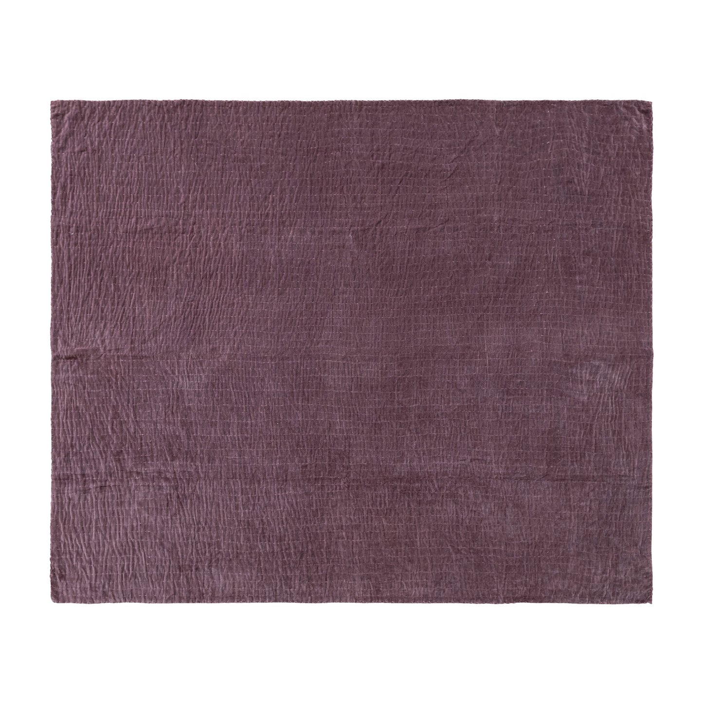Throw Blanket Velvet Kantha Hand Embroidered Purple