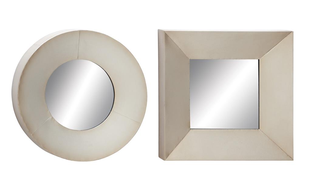 Mirror Metal Ivory Finish - Round - Sold Individually