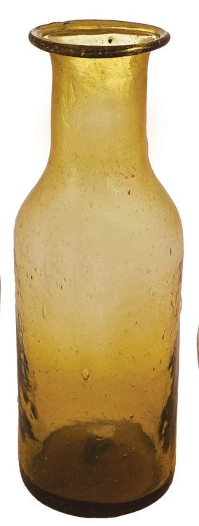 Vase Glass Hand Blown Amber