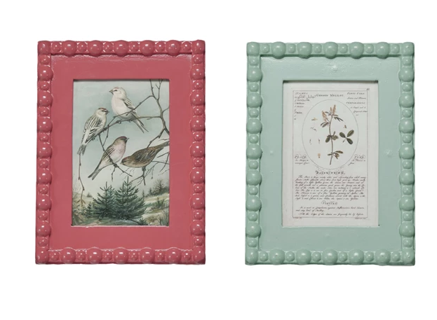 Frame Wood Hobnail Aqua or Hot Pink 5" x 7" (Sold Individually)