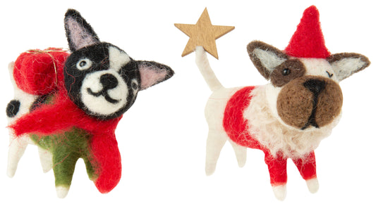 Holiday - Assorted Felt Christmas Puppies (Sold Individually)