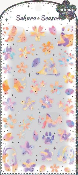 Stickers Sakura Panda Rainbow Flower