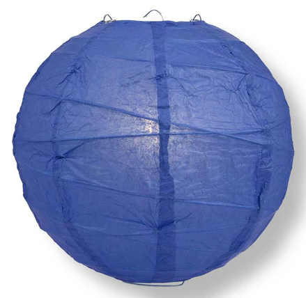 Paper Lantern Irregular Ribbed 16" Color Dark Blue