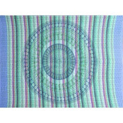 Tapestry Full Size Overprint Madras Circle Bagru Blue