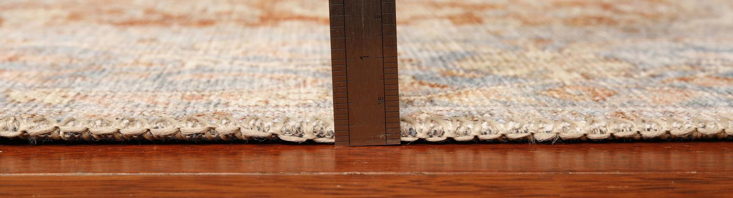 London Serena Rust & Blue Washable Rug 3'9" x 5'6"
