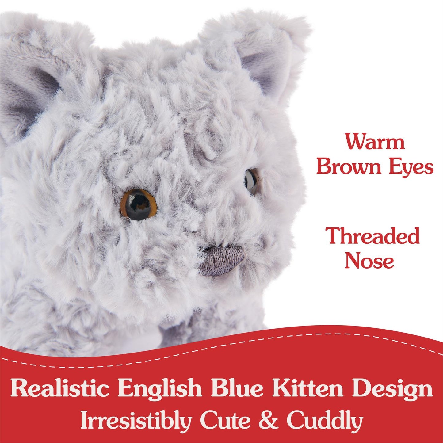 Plush Cat & Dog Collection English Blue Kitten Bootsie 9"