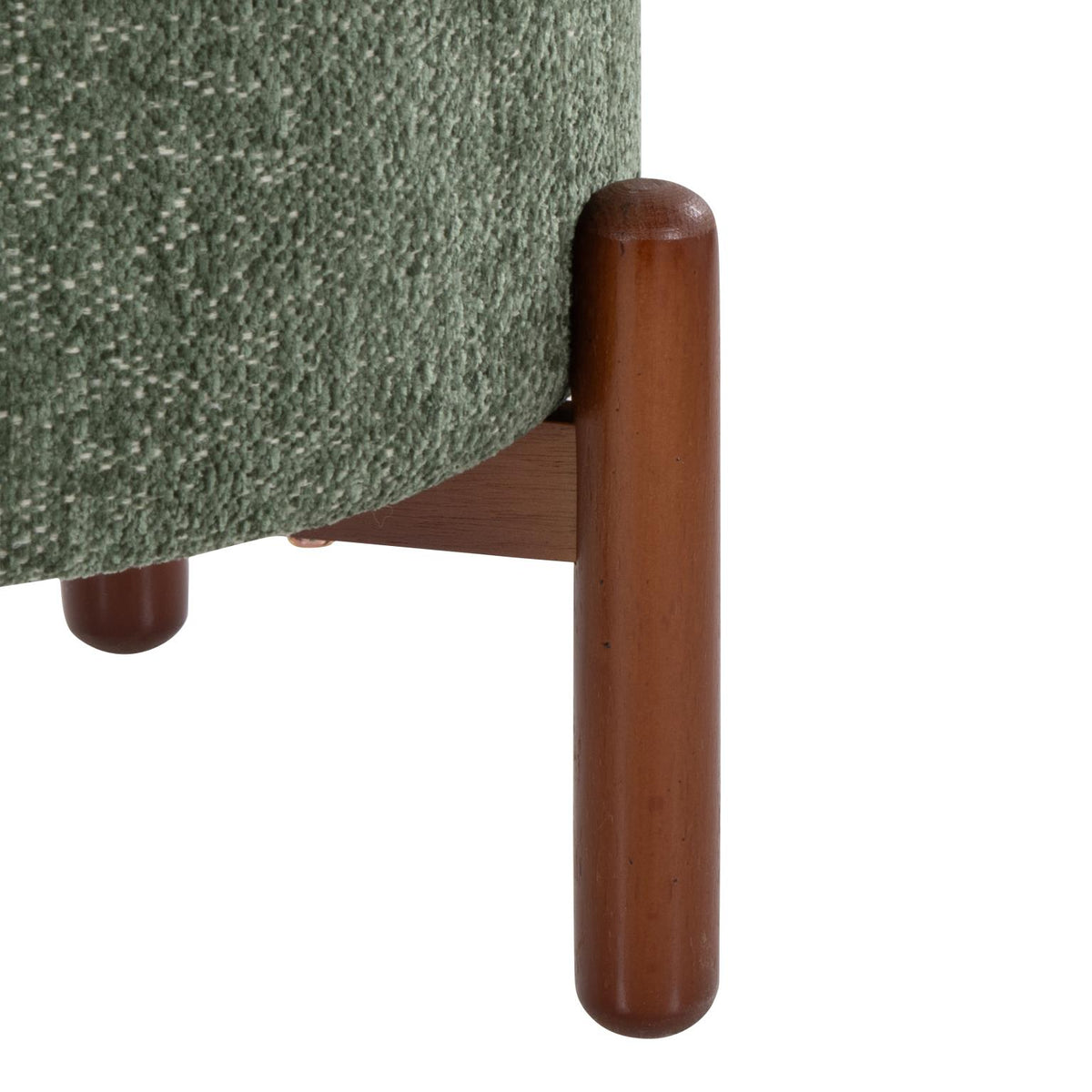 Storage Ottoman Tray Set Plush Contemporary Cream Faux Fur and Natural Wood