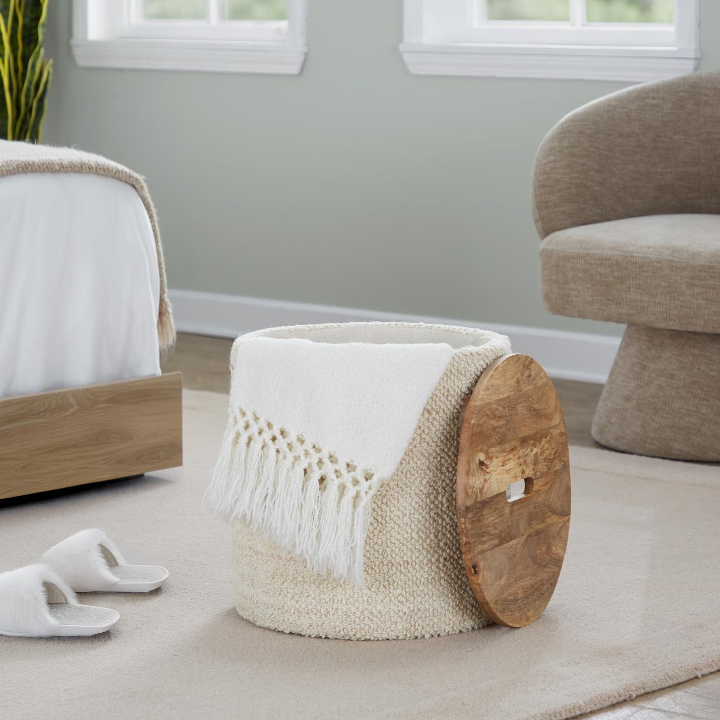 Tahoe 17" Contemporary Wood Storage Ottoman