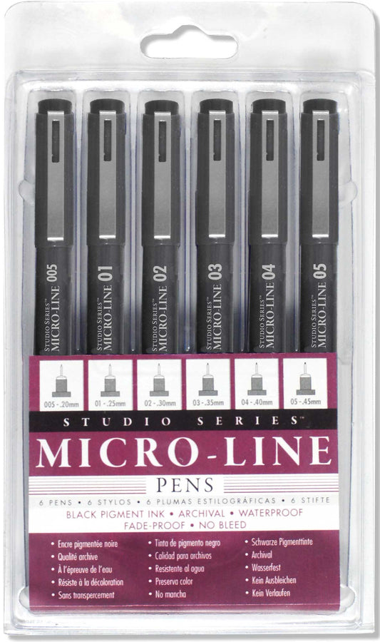 Art Center Pen Set Micro-Line Black 6 Sizes