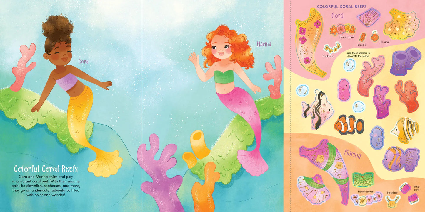 Sticker Doll Dress Up Book Mermaids