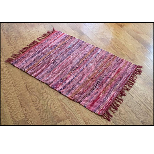 Rag Rug Overdyed Cotton Rust 2'x3