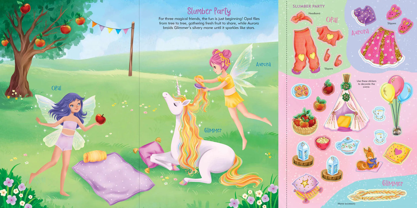 Sticker Doll Dress Up Book Unicorns