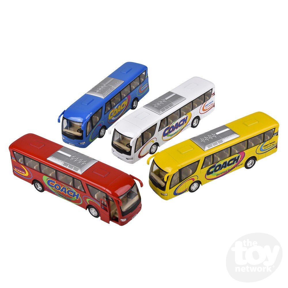 Diecast Pullback - Coach Bus - 7" - Sold Individually