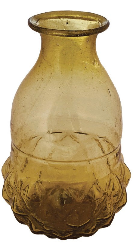 Vase Glass Hand Blown Amber