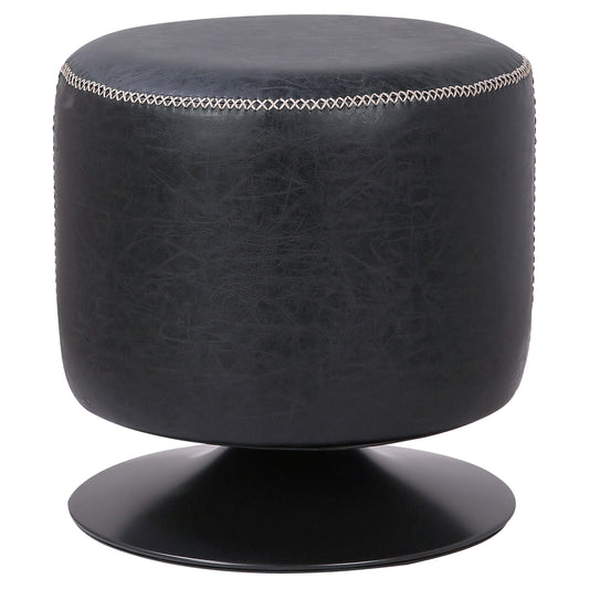 Gaia Round Ottoman Polyurethane Black