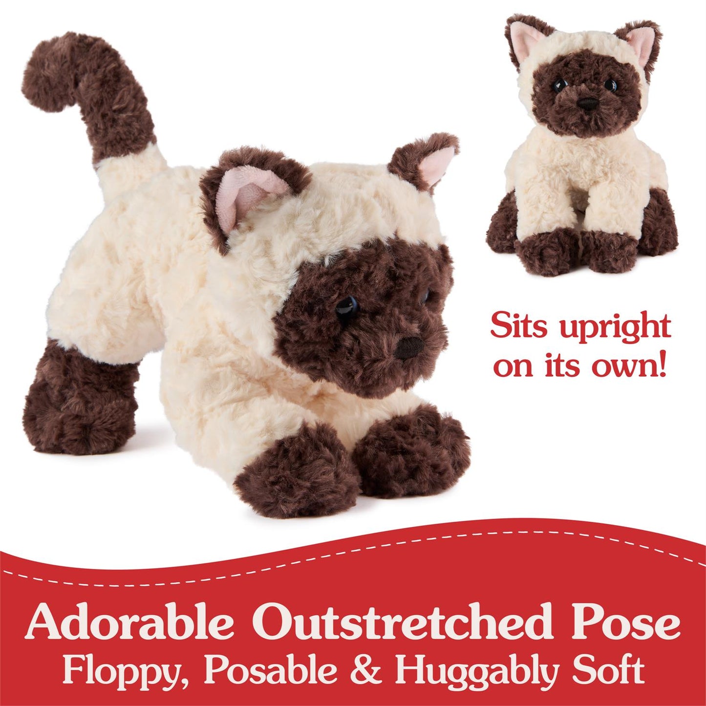 Plush Cat & Dog Collection Siamese Kitten Bootsie 9"
