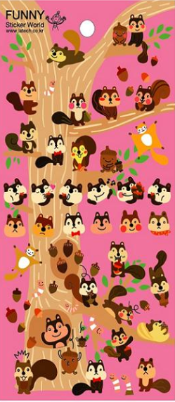 Stickers Squirrel Soft Puffy