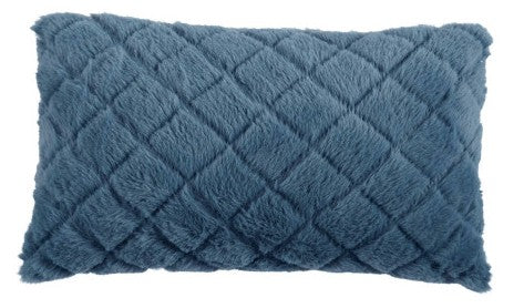 Pillow Lumbar Faux Fur Quilted 14" x 9"