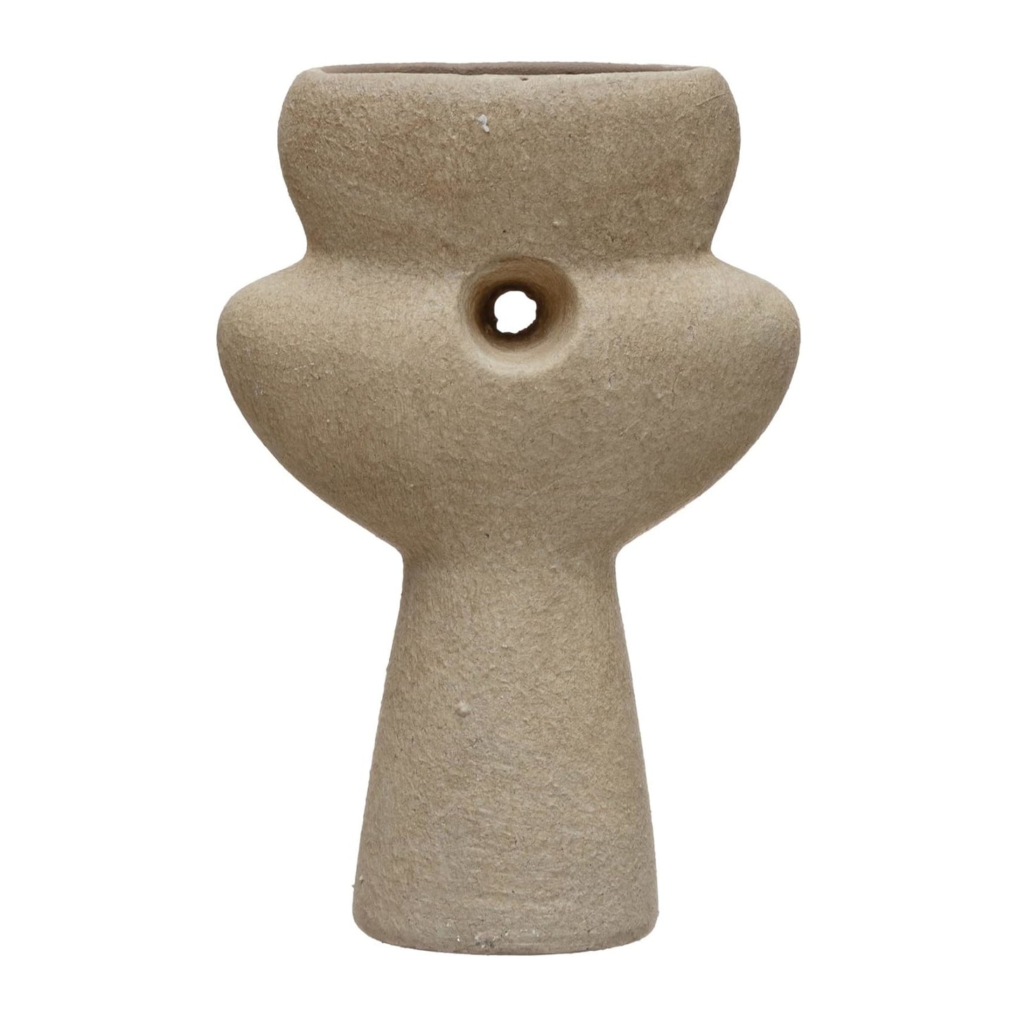 Vase Terracotta Sculptural Sand Finish Cream 6.75" High