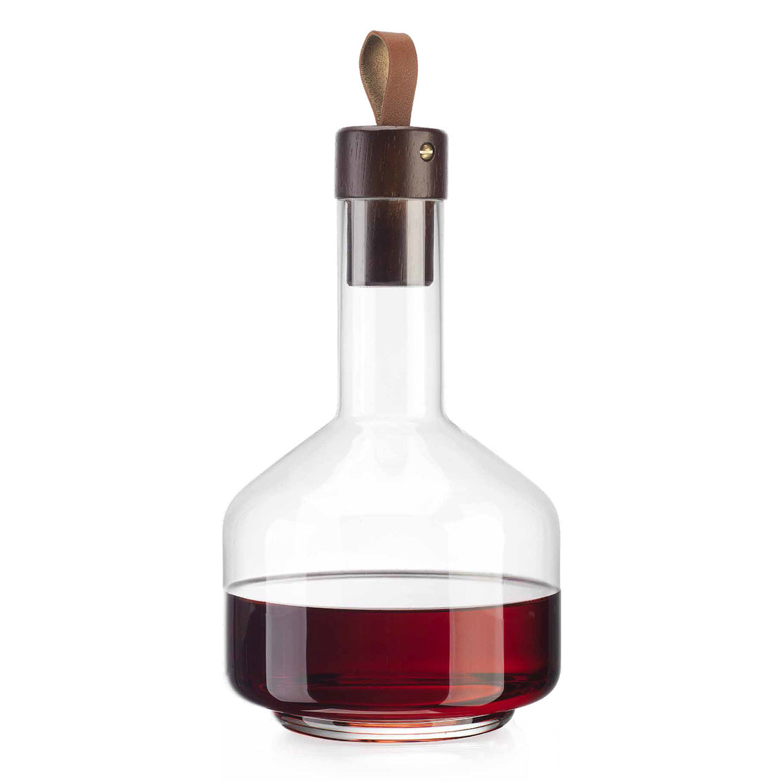 Attache Leather Strap Top Decanter 64 Oz