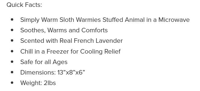 Warmies Sloth