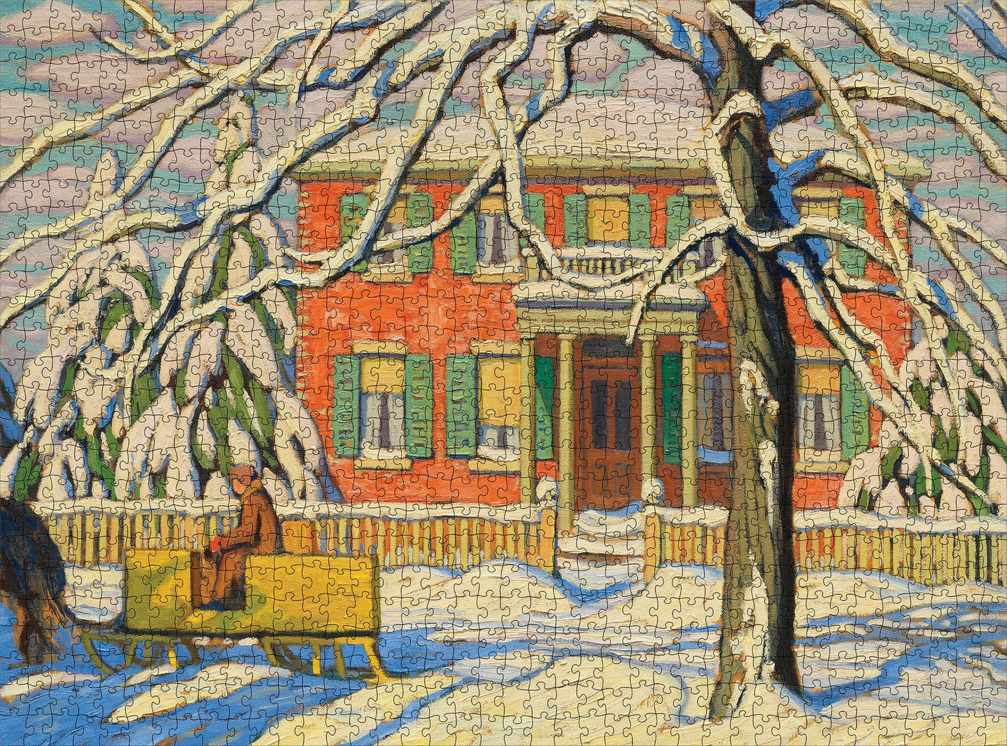 Puzzle 1000 Piece - Lawren S. Harris - Red House Yellow Sleigh
