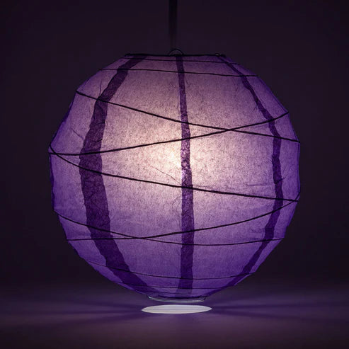 Paper Lantern Irregular Ribbed 16" Color Dark Purple