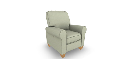 Kayne High Leg Power Recliner Sage Honey Birch Leg