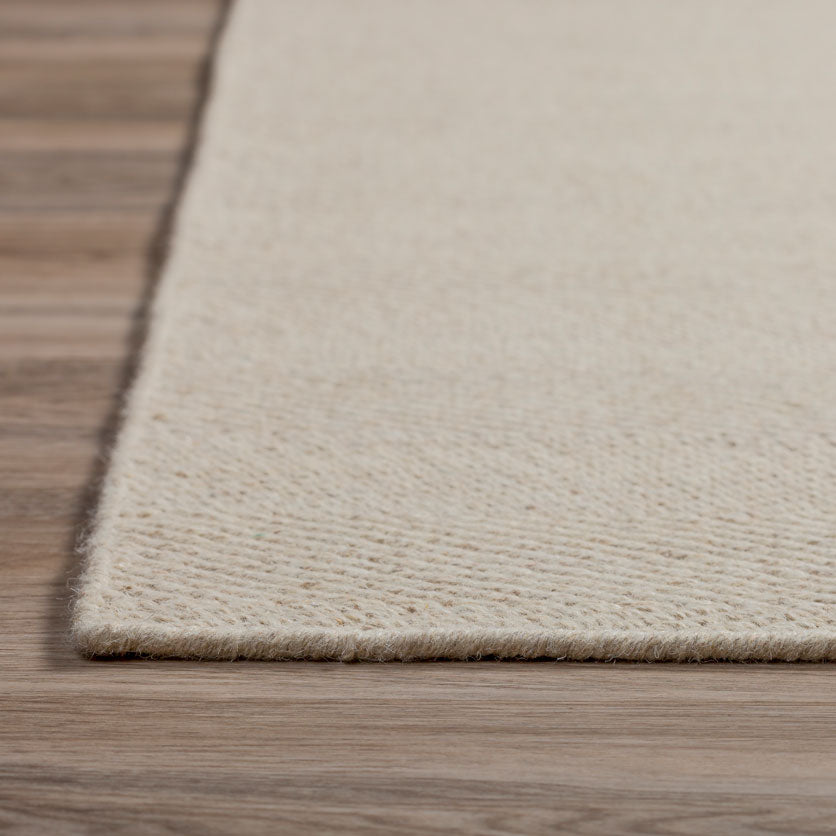 Monaco Herringbone Wool Rug Linen 5' X 7'6"