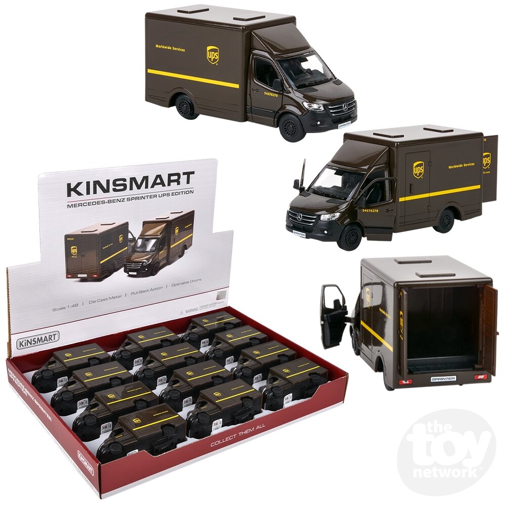 Diecast Pullback - UPS Box Truck - Mercedes-Benz Sprinter - 5" - Sold Individually
