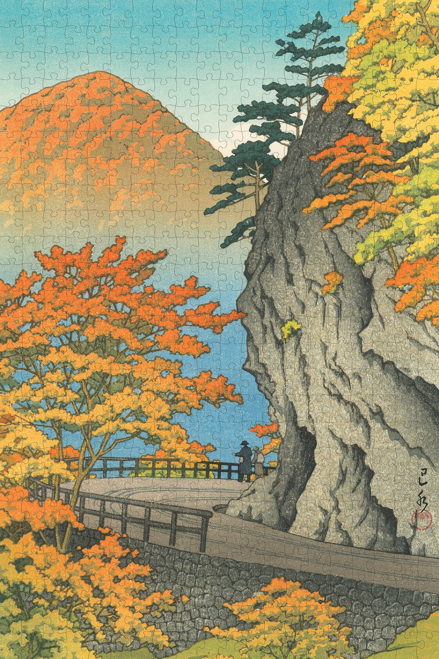 Puzzle 500 Piece - Kawase Hasui - Autumn at Saruiwa