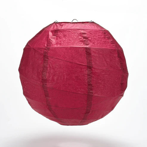 Paper Lantern 16" Irregular Ribbed Color Velvet Red