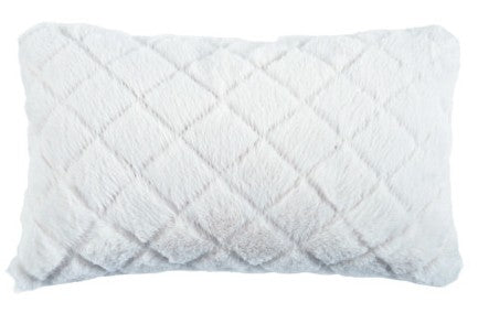 Pillow Lumbar Faux Fur Quilted 14" x 9"